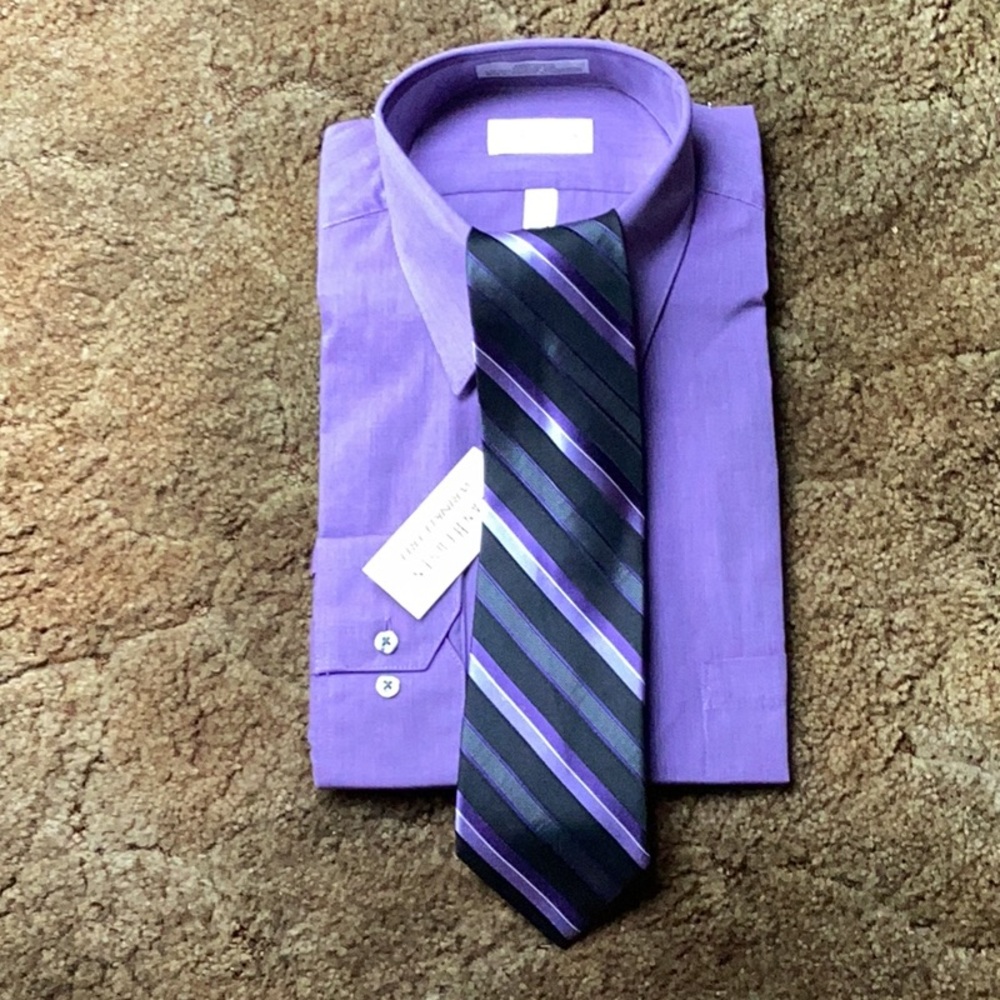 Van Heusen Purple Dress business proper with tie that goes extremely well